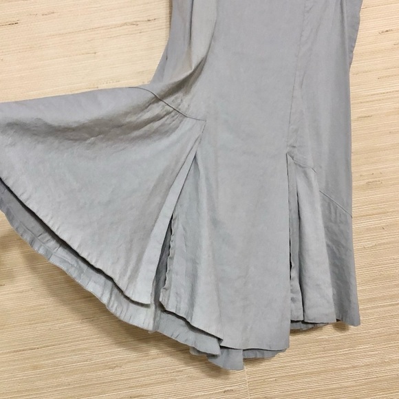 Matthildur Gray Linen Stretch Blend A-line Skirt Size 1 Medium - Picture 2 of 6